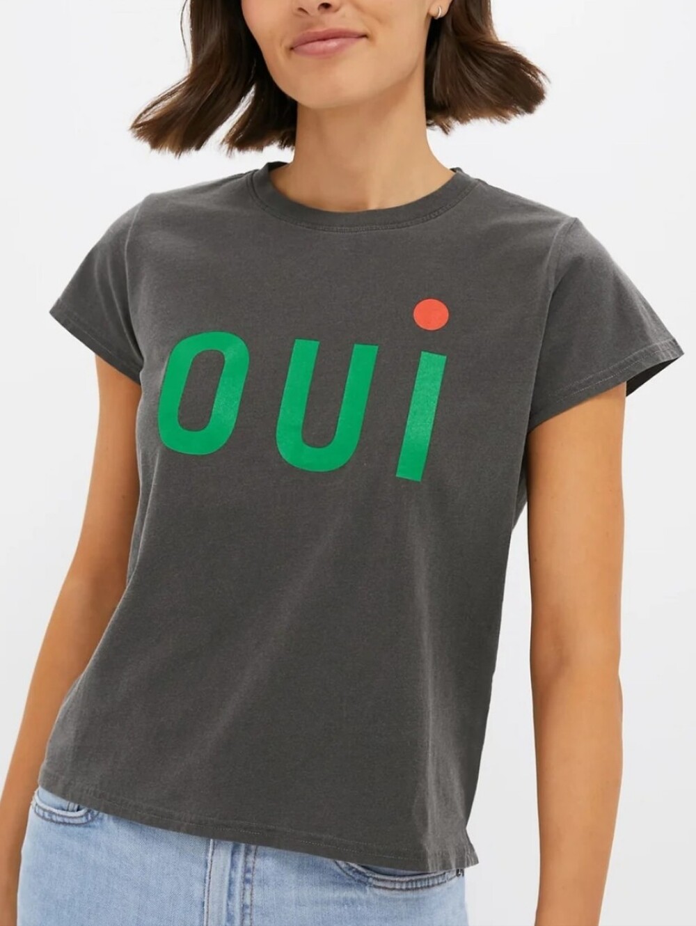 Clare V. Faded Black Oui Classic Tee
